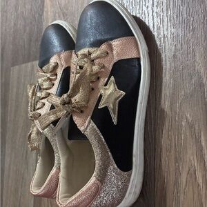 Stylish Black and Gold Sneakers